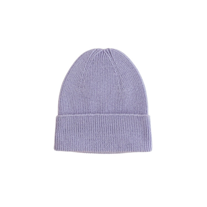 Hvid beanie Fonzie newborn - Lilac
