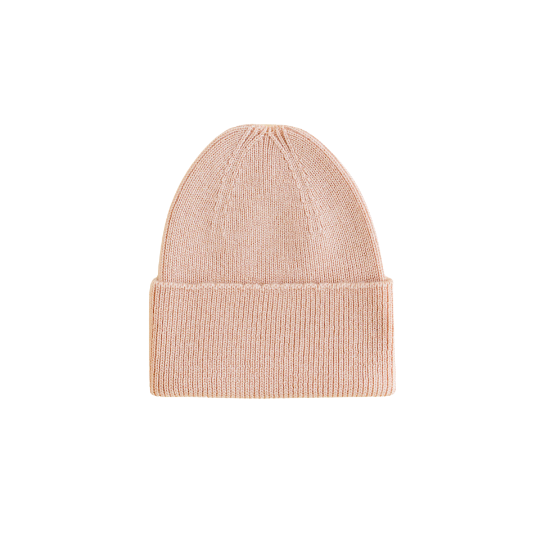 Hvid beanie Fonzie newborn - Apricot