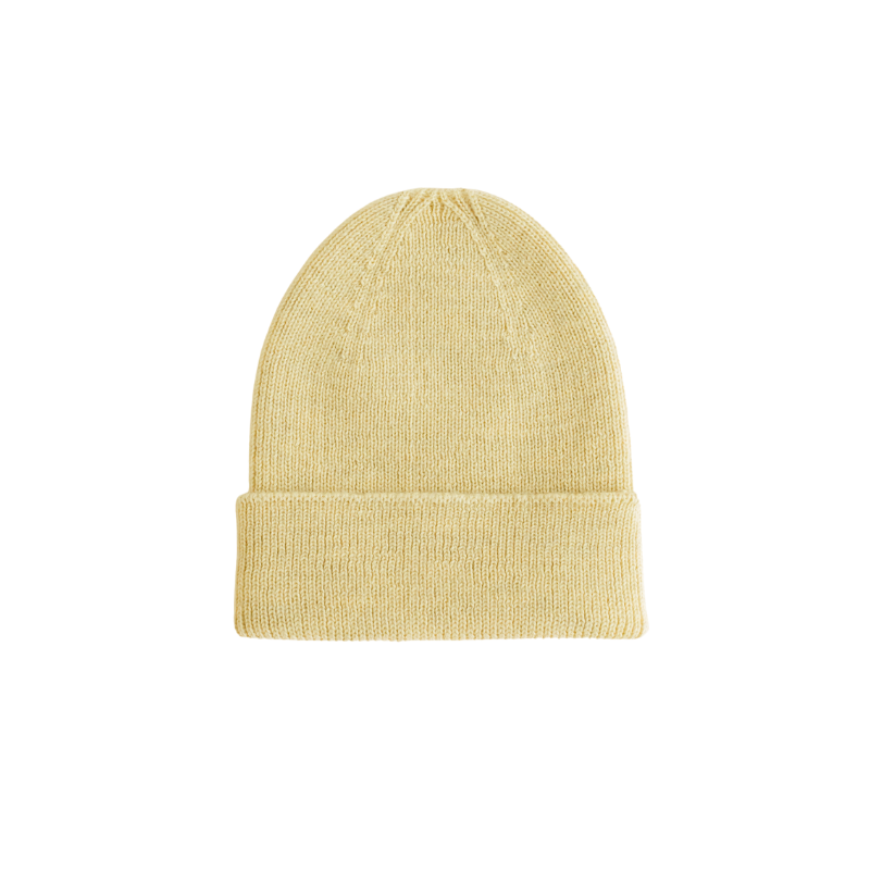 Hvid Beanie Fonzie Neugeborenen - Creme
