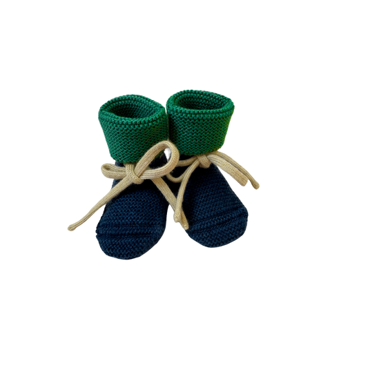 Hvid 'happy' slofjes - Blue / Grass