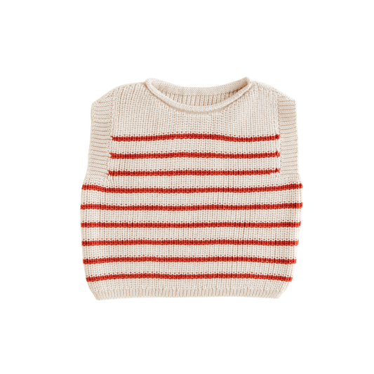 Hvid vest Harvey baby - Cream / Red