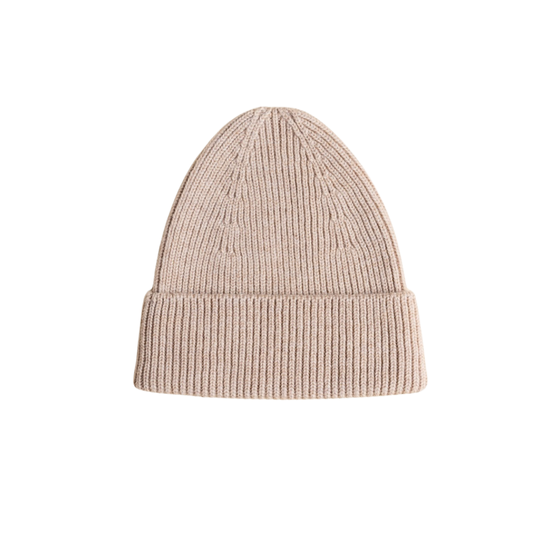 Hvid beanie Fonzie adult - Sand