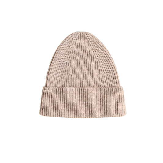 Hvid beanie Fonzie adult - Sand