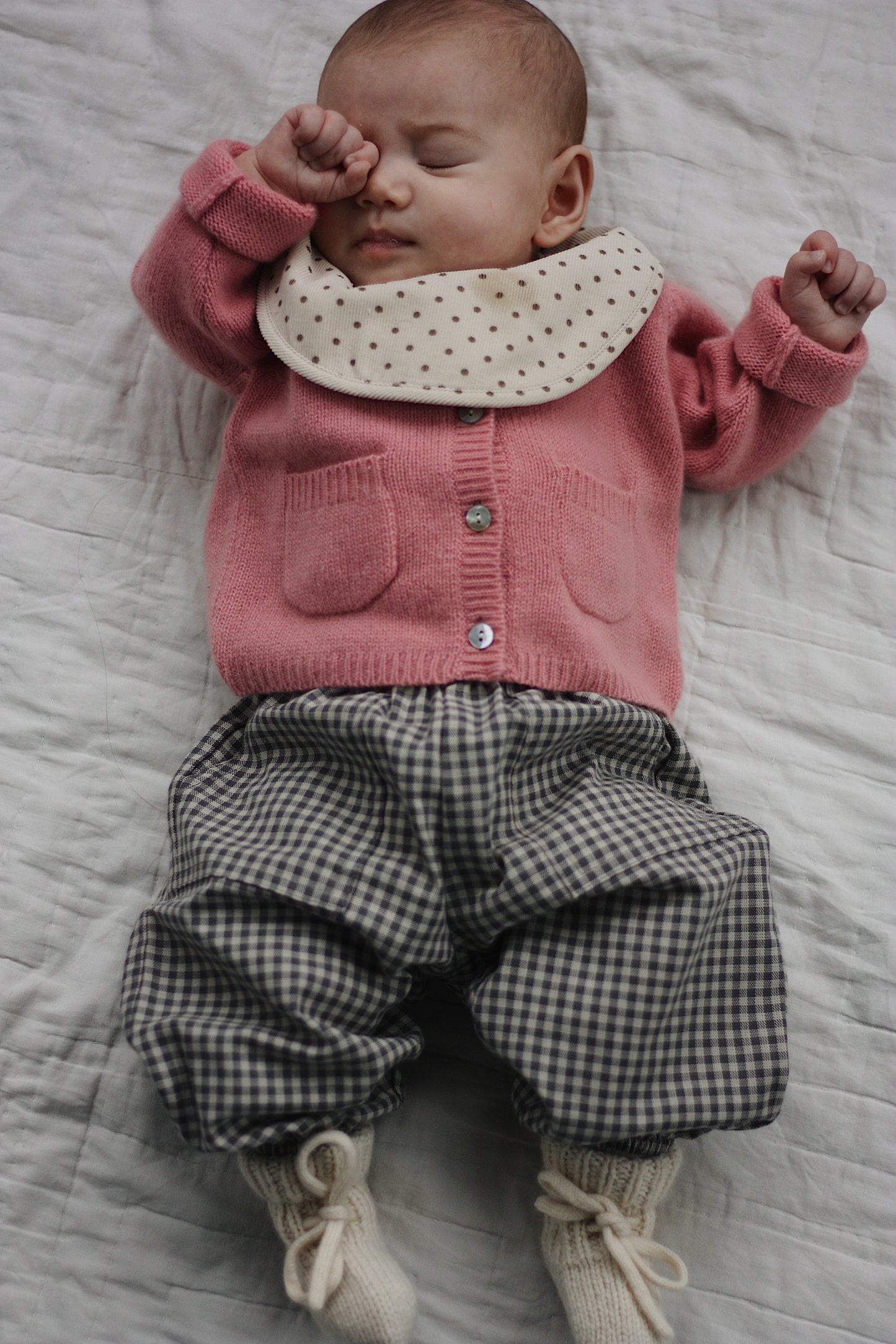Lalaby katoenen baby broekje Panda – Forest Check