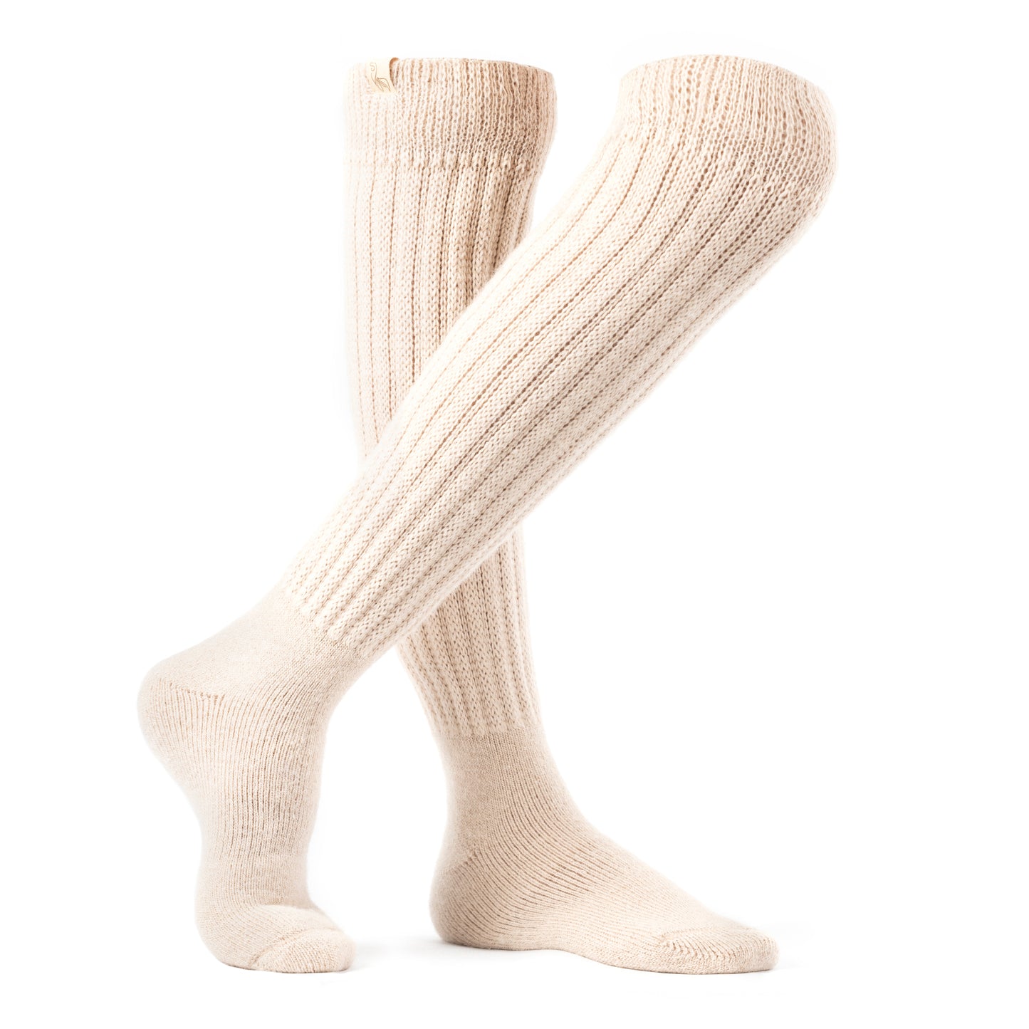 Alpaca over-the-knee socks - sahara