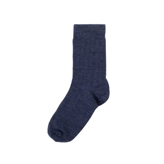 Joha dunne wollen rib sokken - Denim Melange