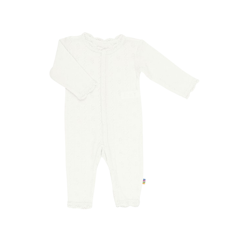 Joha wol/zijde jumpsuit pointelle - Off White