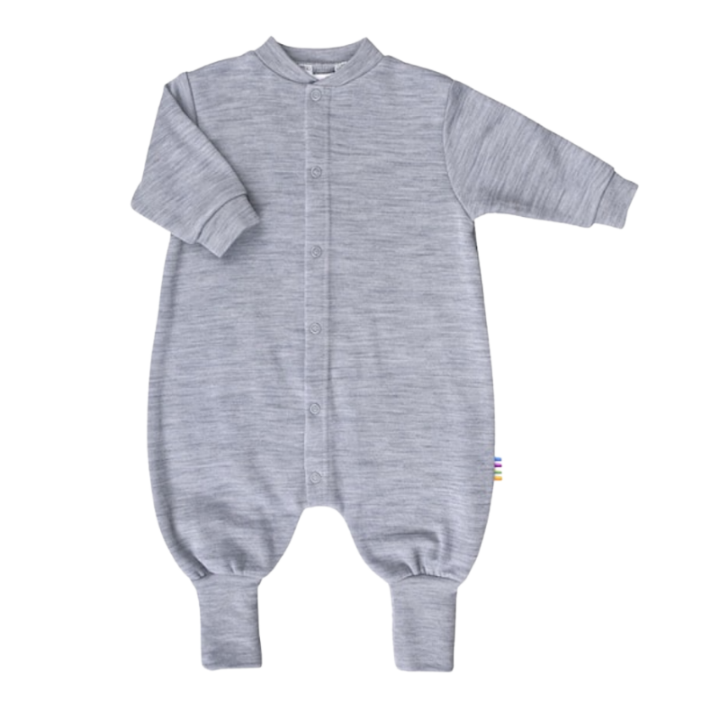 Joha merino wollen jumpsuit met voetjes - Grijs