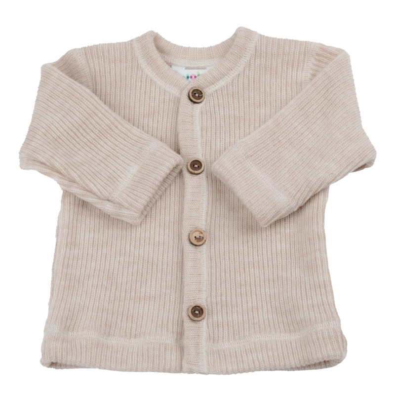 Joha gebreid wollen rib vestje - Beige limited edition AW24