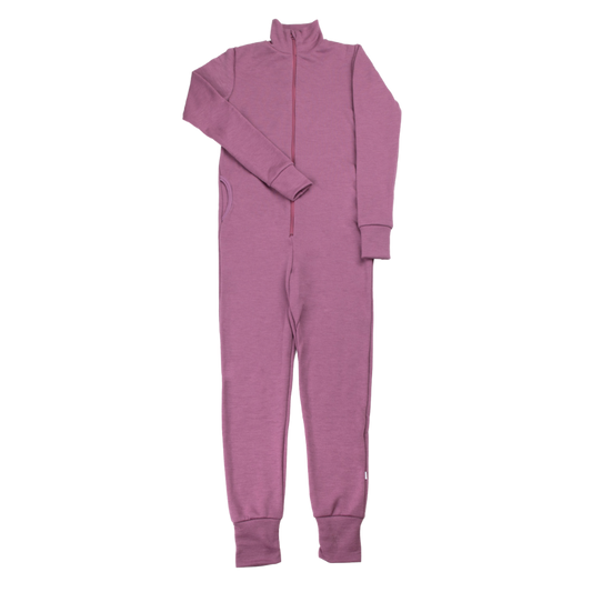 Joha merino wollen jumpsuit dames - Grape nectar