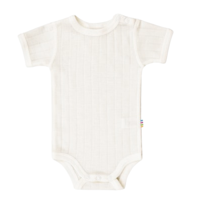 Joha wol/zijde romper korte mouw - Off white