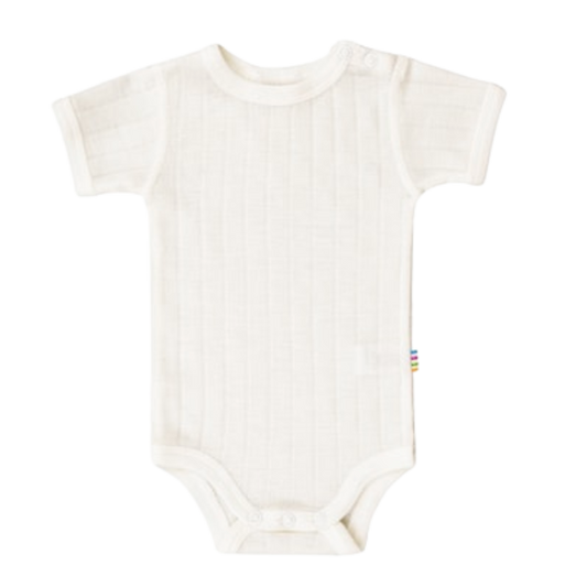 Joha wol/zijde romper korte mouw - Off white