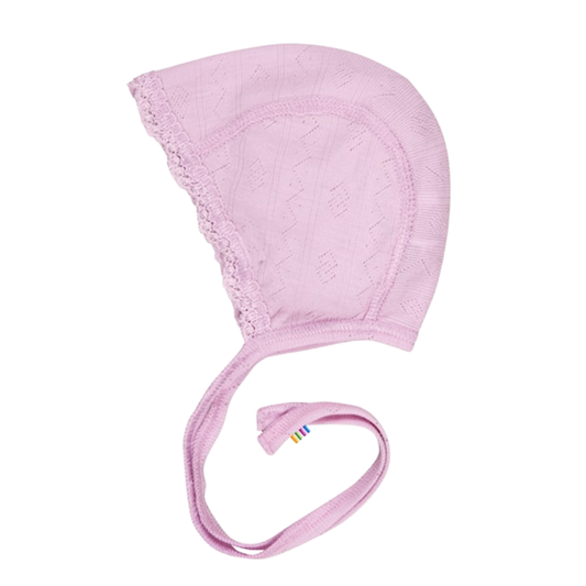 Joha wol/zijde strikmutsje pointelle  - Prime Rose