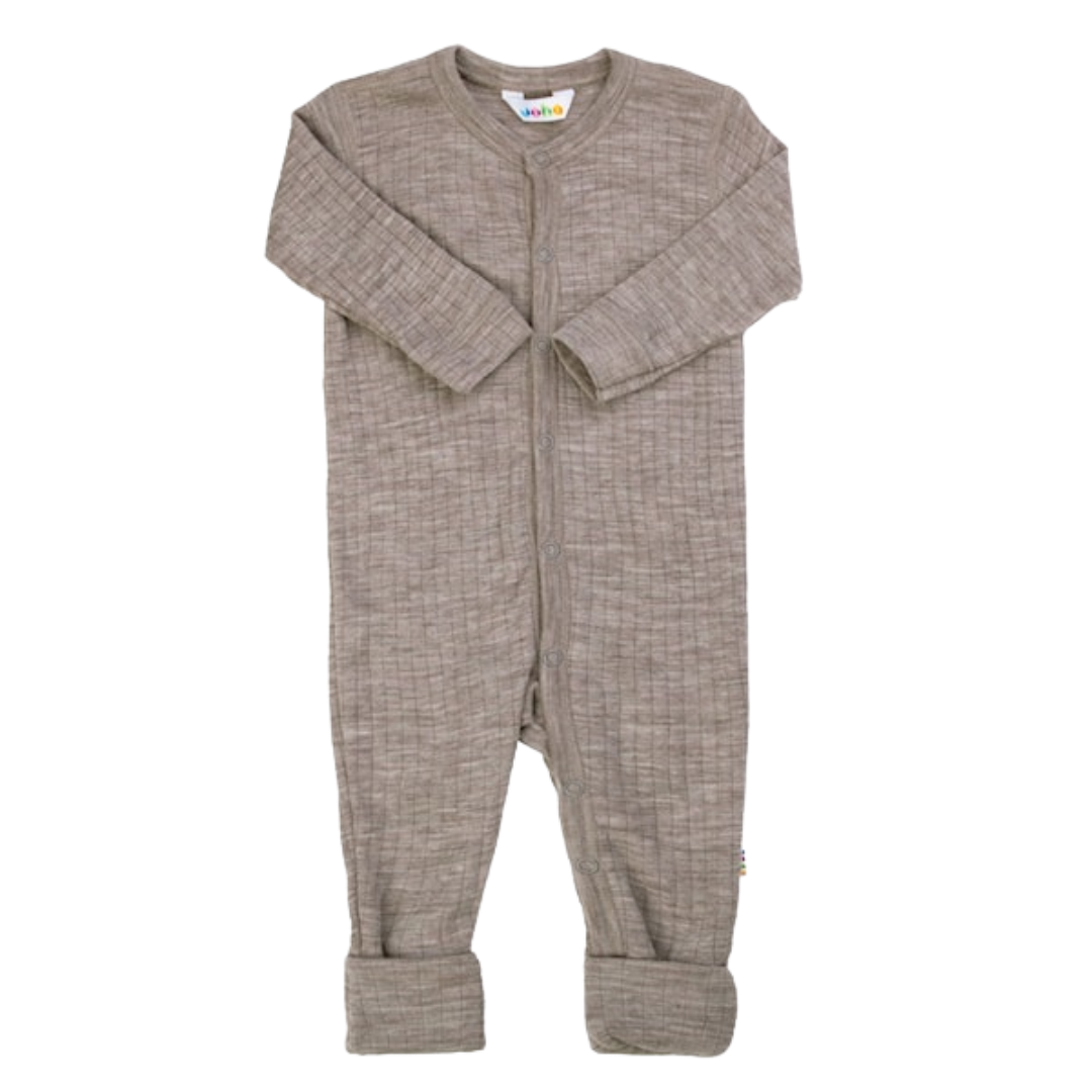 Joha wollen jumpsuit met omslag voetjes - Sesam