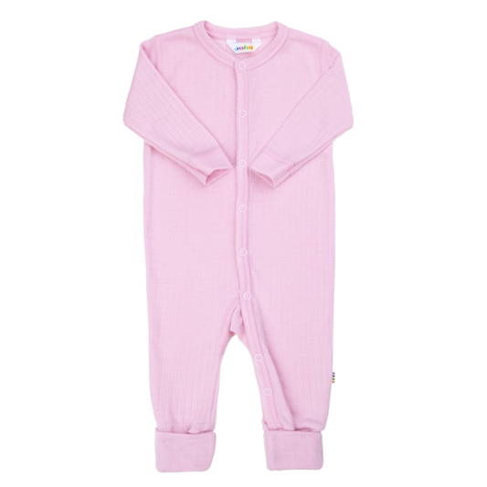 Joha wollen jumpsuit met omslag voetjes - Prime Rose