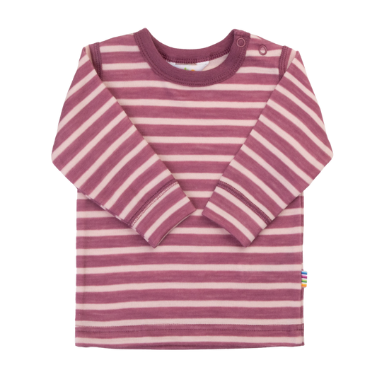 Joha wollen longsleeve gestreept - Bordeaux