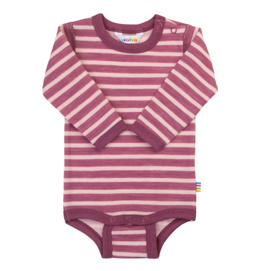 Joha wollen romper gestreept - Bordeaux