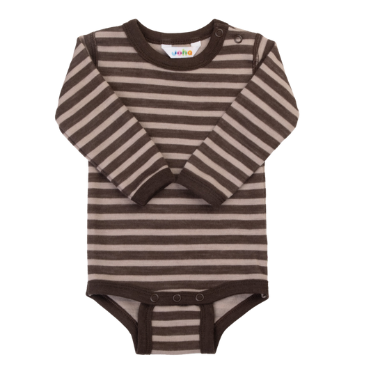 Joha wollen romper gestreept - Dark Brown