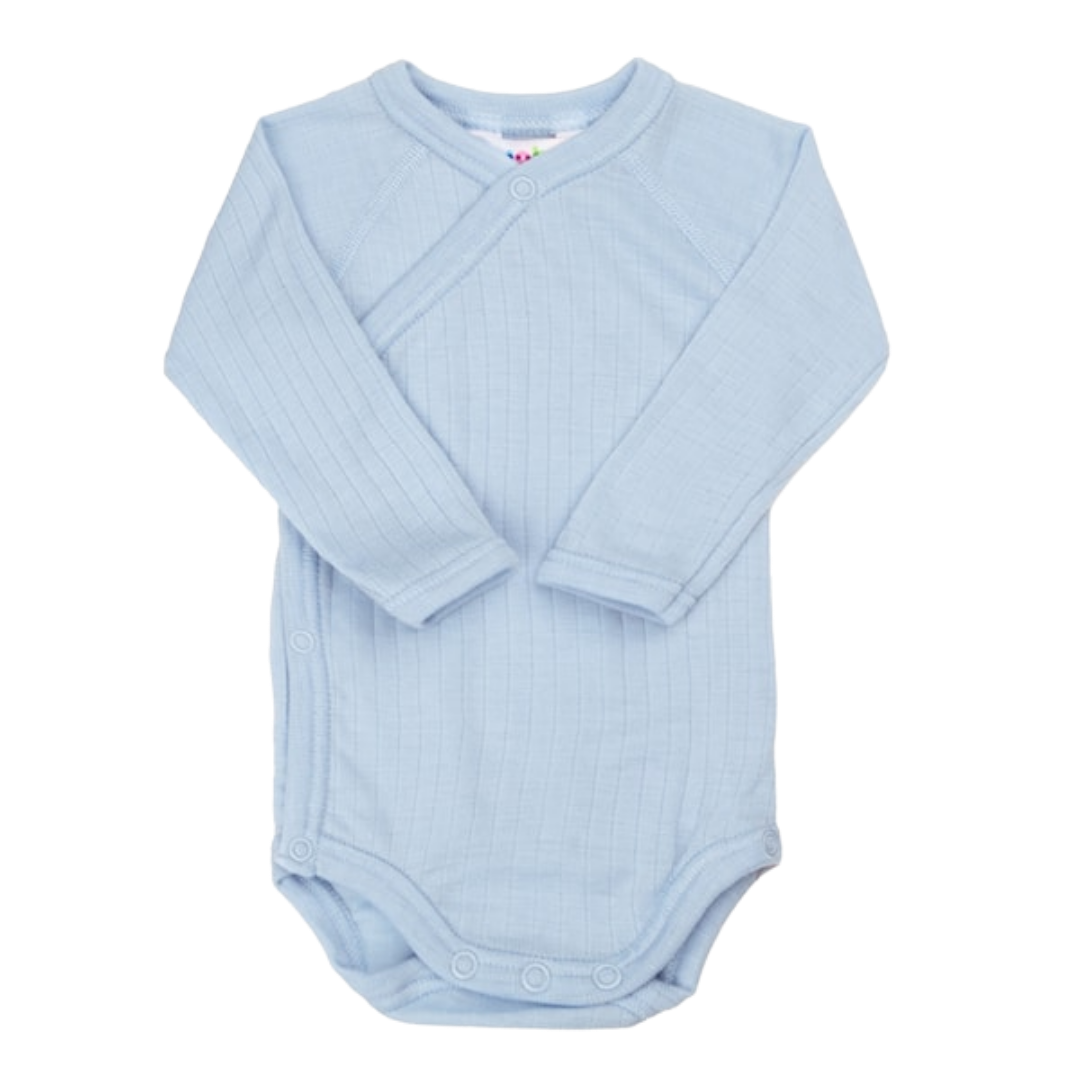 Joha wollen wikkelromper - Light Blue