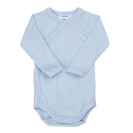 Joha wollen wikkelromper - Light Blue