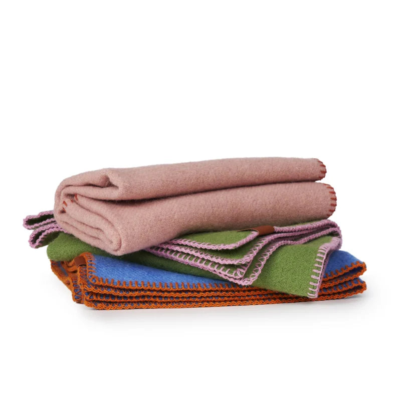 Klippan wollen babydeken Cozy - Groen / Roze