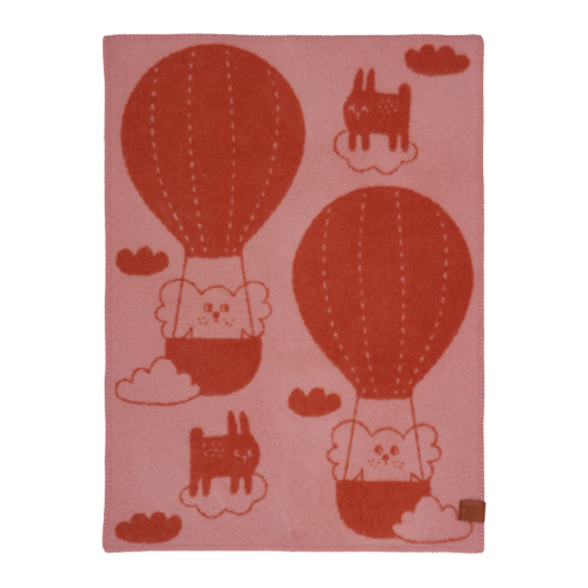 Klippan Woll-Babydecke Balloon – rosa