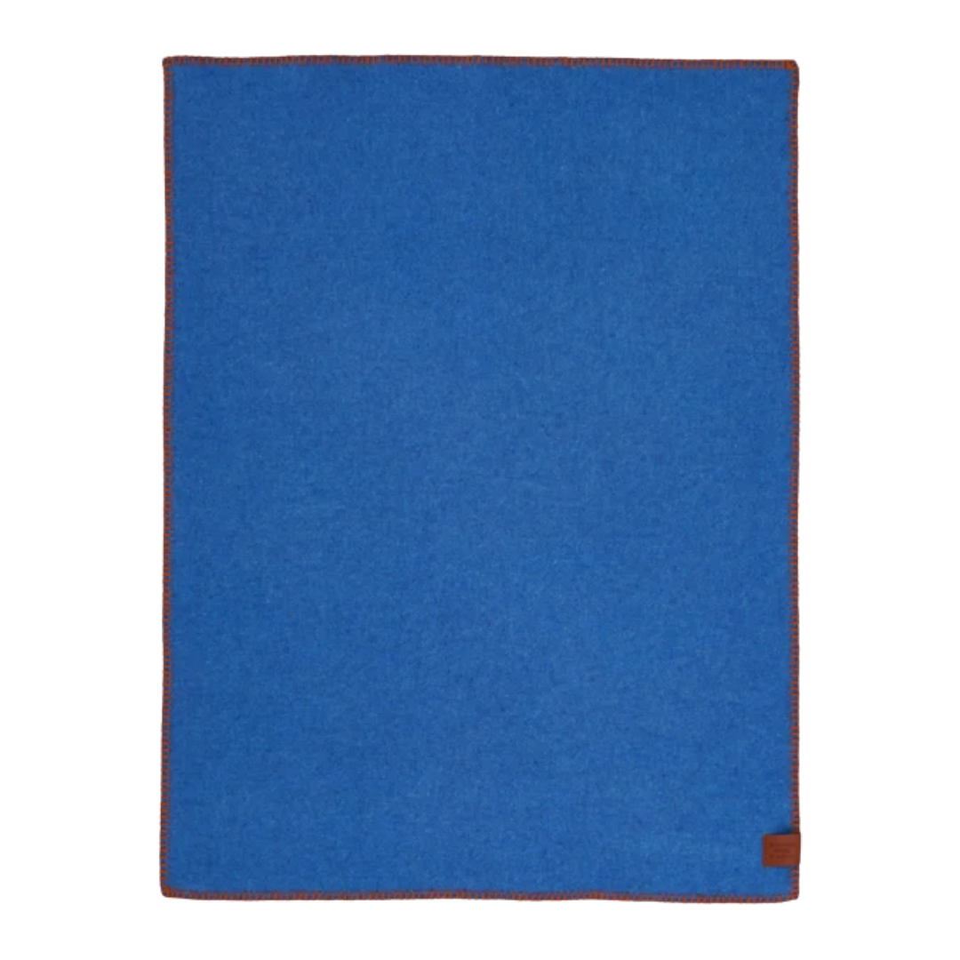 Klippan wollen babydeken Cozy - Blauw / Oranje