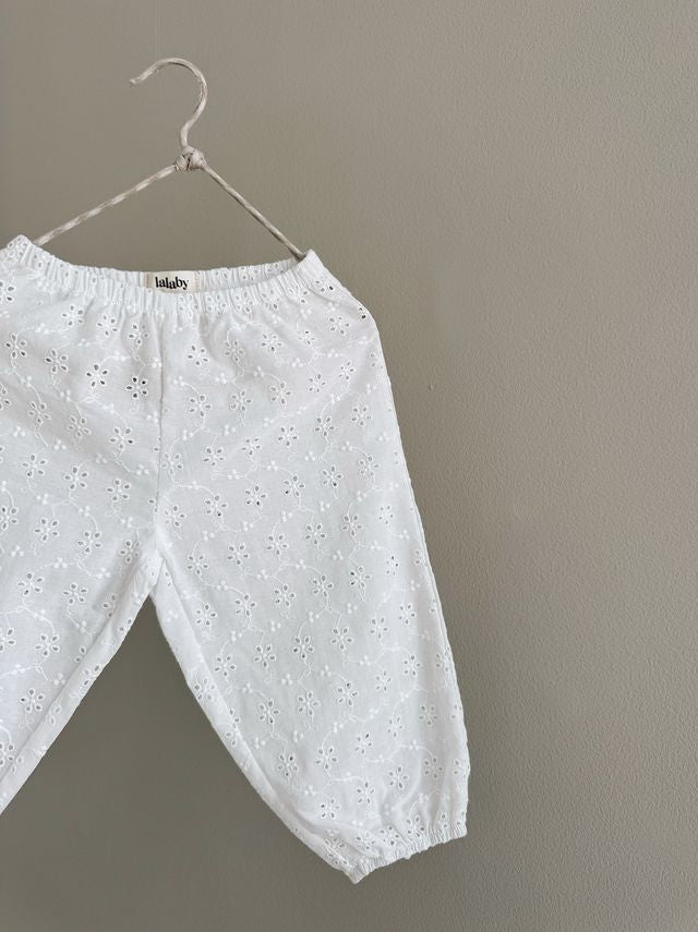 Lalaby Cotton Baby Trousers Pixi – Broderie Anglaise