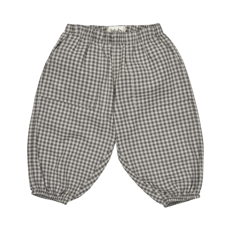 Lalaby katoenen baby broekje Panda – Forest Check