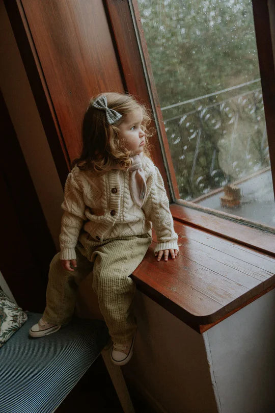 Lalaby katoenen mega corduroy kinder broekje Charlie – Olive