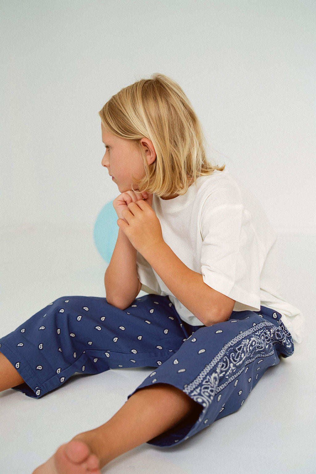 Rory George katoenen bandana broekje - Indigo