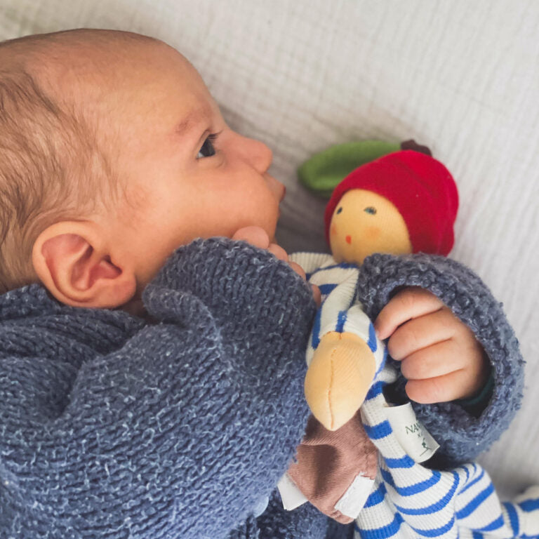 Nänchen Natural comforter blue striped - Kleiner Apfel