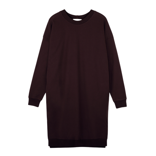 PHAE chunky sweaterdress bio katoen dames - Dark Umber
