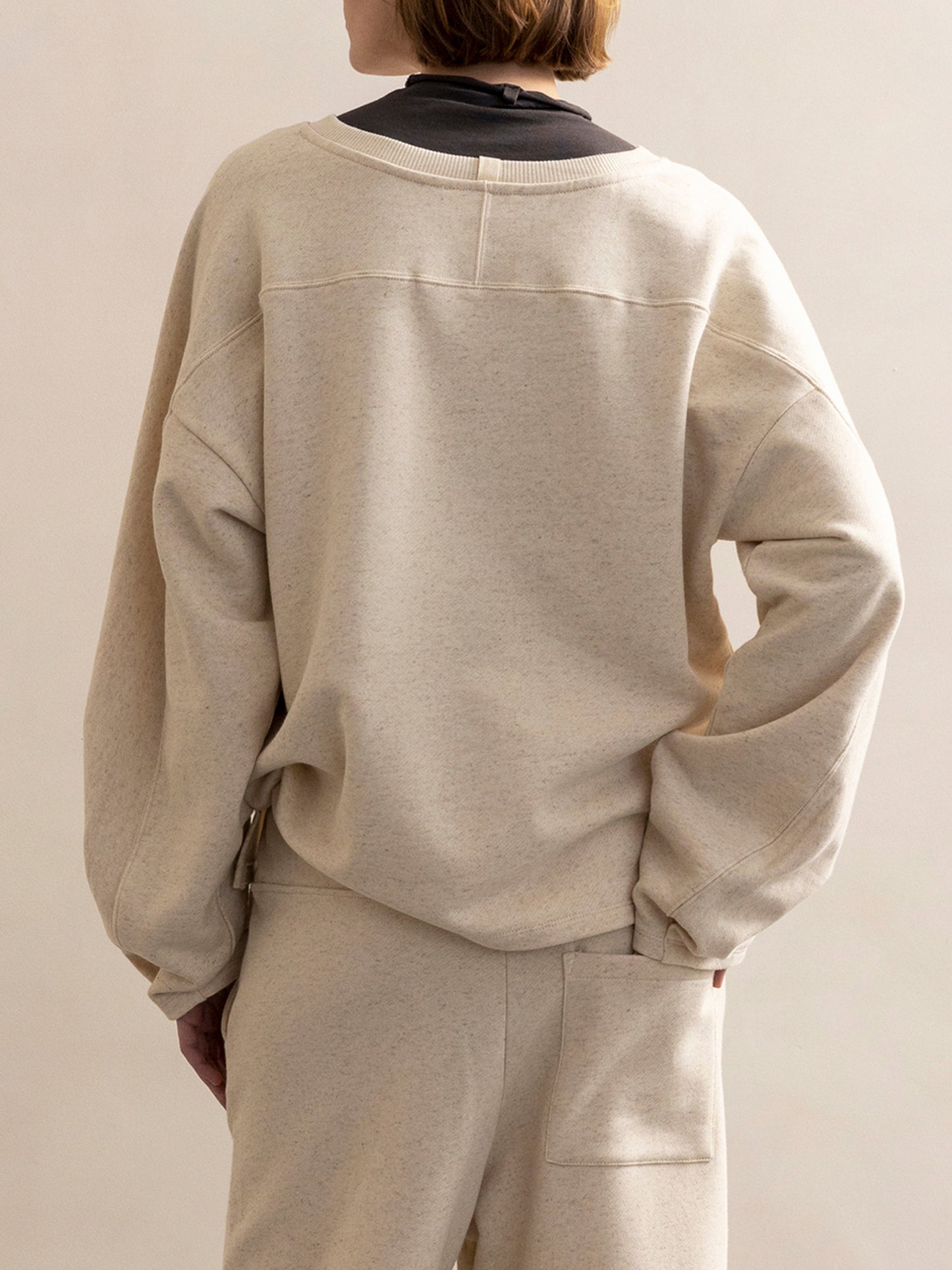 PHAE sweater bio katoen / linnenmix dames - Naturel