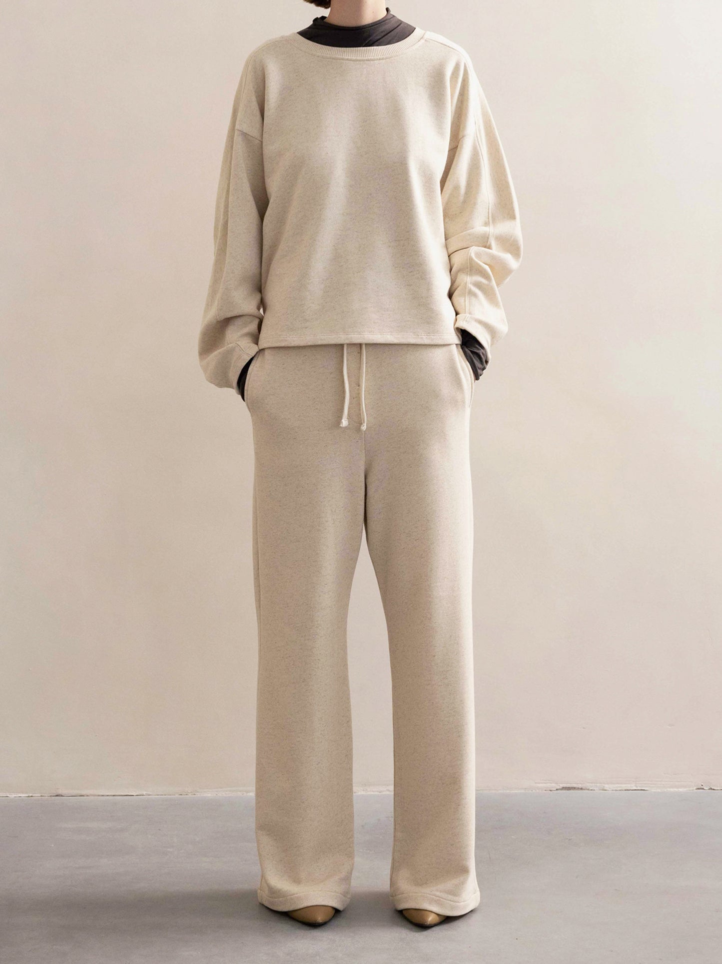 PHAE sweater bio katoen / linnenmix dames - Naturel