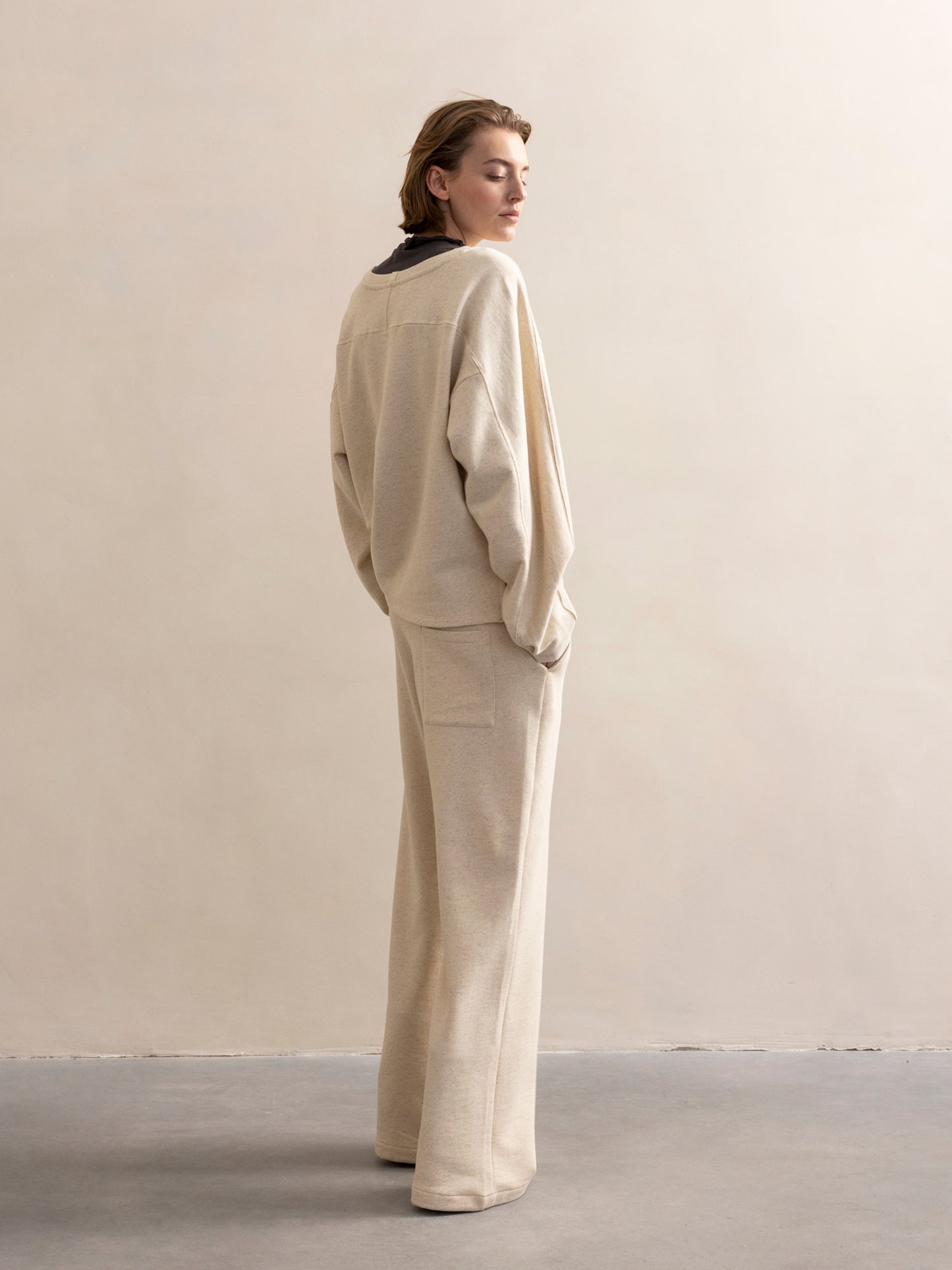 PHAE sweater bio katoen / linnenmix dames - Naturel