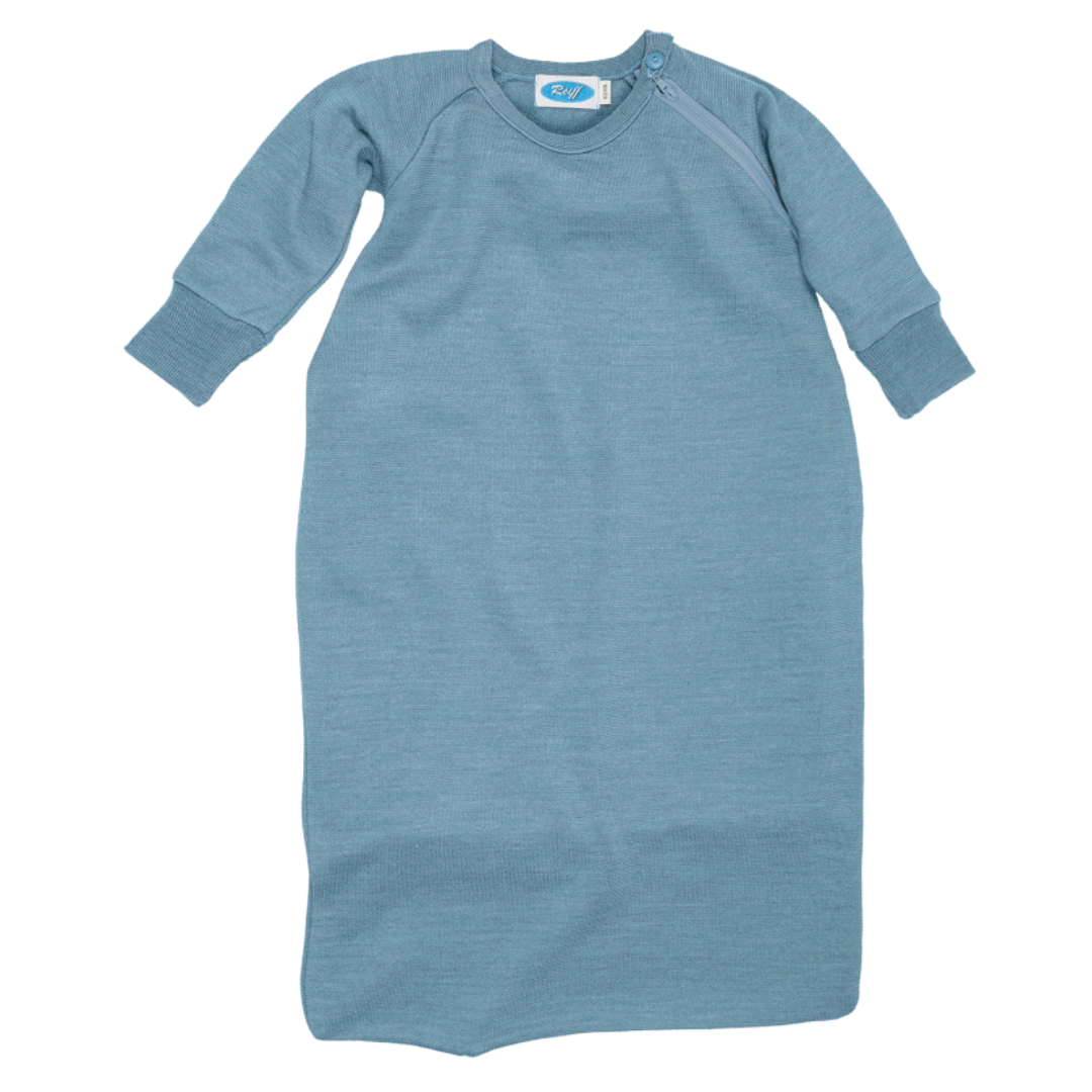Reiff wool/silk sleeping bag with sleeves - Aqua