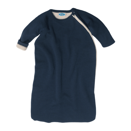 Reiff wollen slaapzak met mouwen & voering - Navy