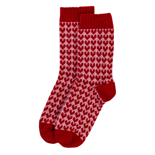 Rosie Sugden kasjmier dames slaap sokken Hearts - Chanti / Lilly