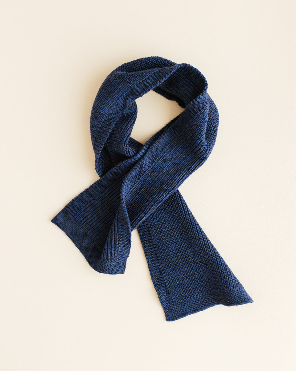 Hvid sjaal Gustave - Blue