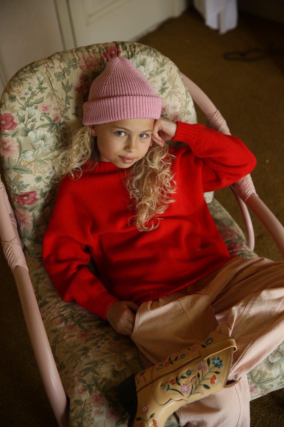 Hvid sweater Kasper - Poppy Red