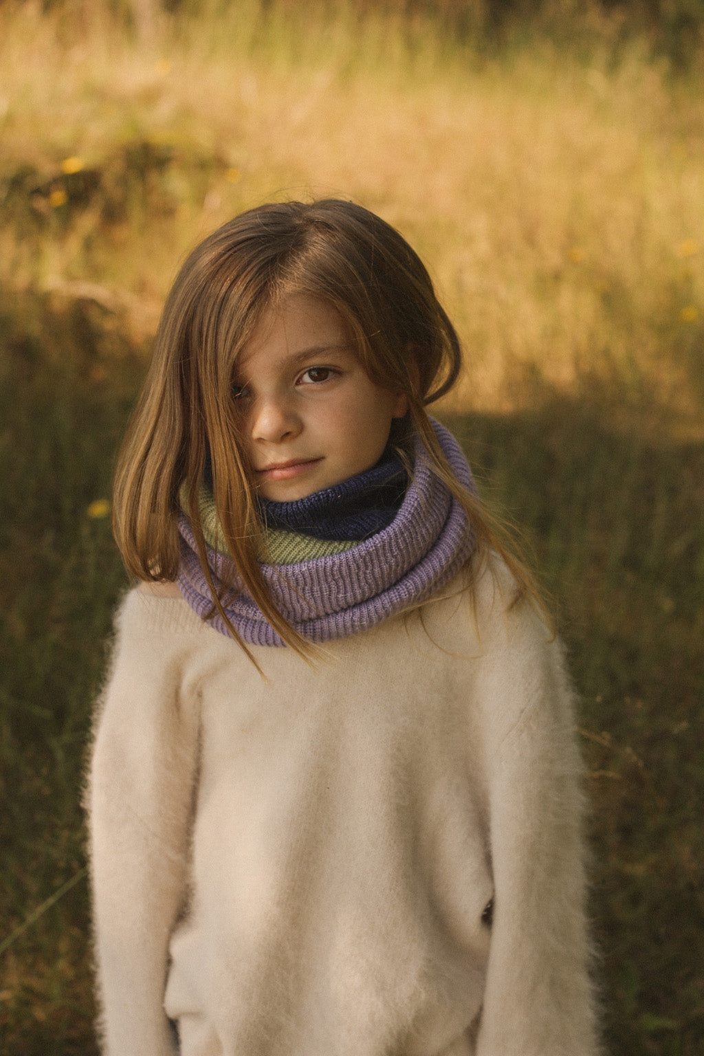 Hvid tube sjaal Gigi - Lilac