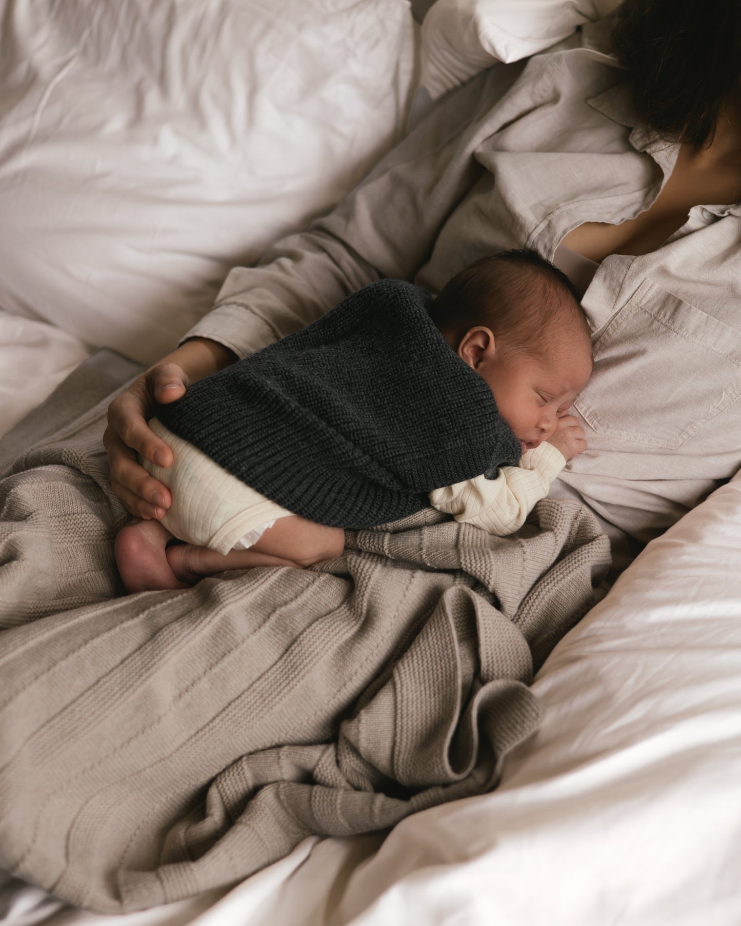 Weiße Weste Harvey Baby - Mokka