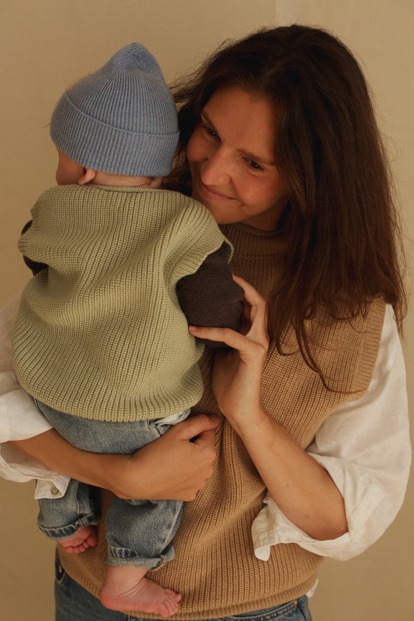 Hvid vest Harvey baby - Mint
