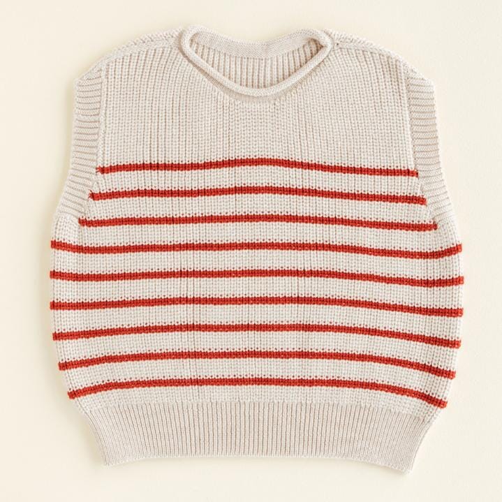 Hvid vest Harvey kids - Cream / Red