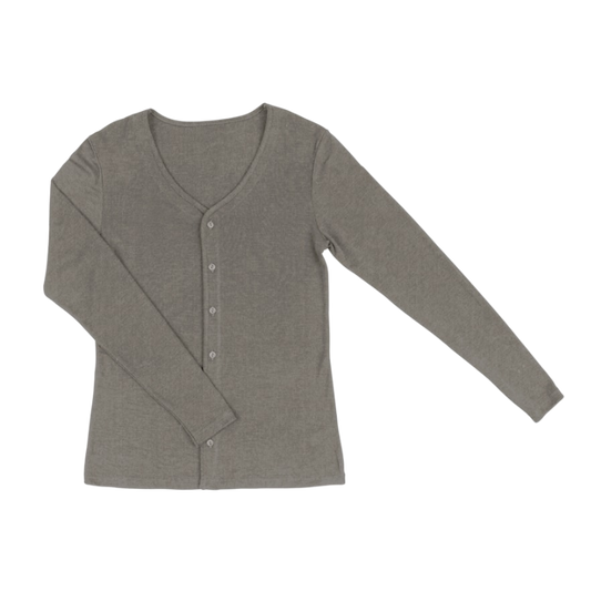 Joha wol/zijde vest dames - Sesame melange
