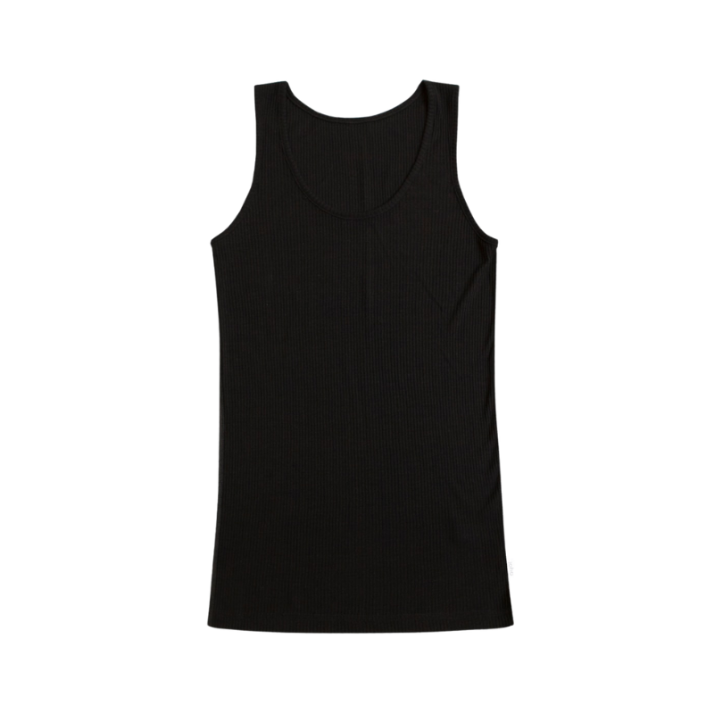 Joha wol/zijde tanktop rib dames - Black