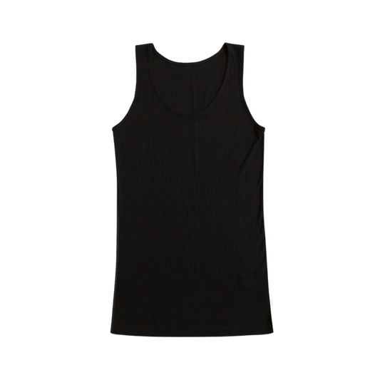 Joha wol/zijde tanktop rib dames - Black